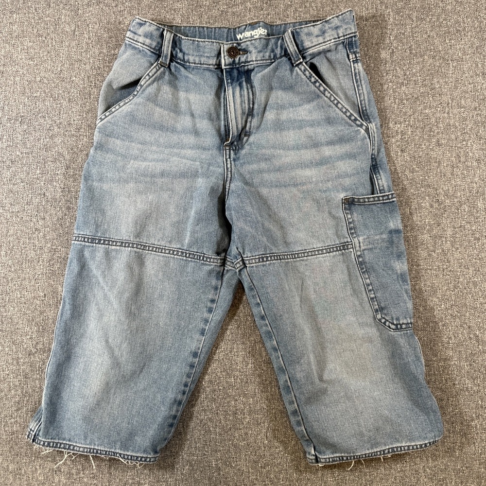 Wrangler Carpenter Denim Shorts Men's 14 Regular Light Wash Utility Cargo